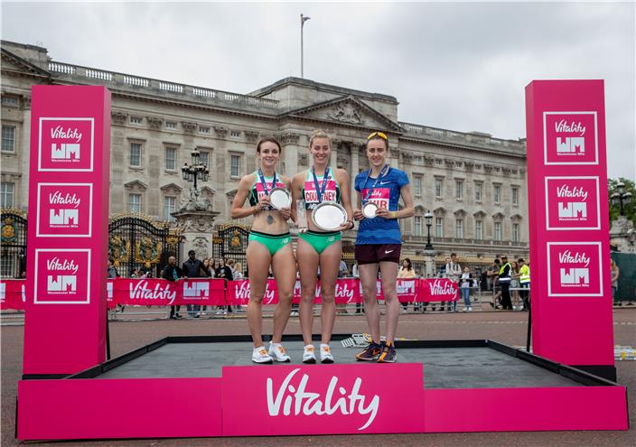 top 3 on podium women mile - Courtney MacDonald Muir